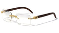 Men Rectangular Frame Clear Lens Designer Rimless Eyeglasses Rhinestones Glasses