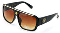 Lion Head Flat Top Hip Hop Rapper Retro Bold Sunglasses