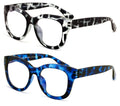2 Pairs Glasses Blue Light Blocking, UV Computer Readers Reading Bold Eye Clear