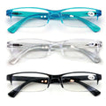 3 Pairs Lightweight Rectangular Unisex Readers Spring Hinge slim Reading Glasses - Vision World