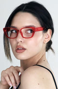 2 Pairs Women Oversize Transparent Reading Glasses - Spring Hinge Reader 7024