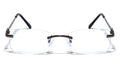 Men Clear Lens Anti-Blue Glasses - UV blocker Metal Modern Design Rimless