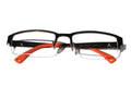 Bronze Orange RECTANGLE SLIM SMART LOOKING GLASSES Fashion Eyewear Half Rimless