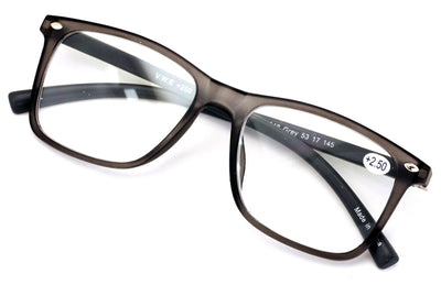 Men Premium Reading Glasses TR90 with Extended Temple - Clear Lens Reader Spring