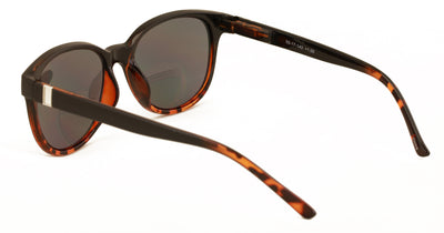 Women’s Bifocal 2-Tone Tortoise Reading Sunglasses – UV400 Tinted Lenses, Oval C