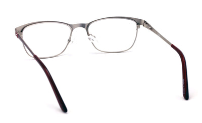 Women Stainless Steel Metal  Non-prescription Eye Glasses Frame Clear Lens Half - Vision World