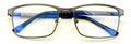 Men Premium Rectangular Stainless Steel Reading Glasses /w Anti-Blue Lens Reader