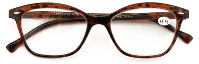 Women 2 Tone Cateye Clear Progressive Reading Glasses - Zero Power On Top Reader