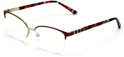 Women's Round Half Rim Optical Frame Reading Glasses - Clear Lens Metal Eyeglass