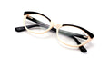 Women Cateye Slim Vintage Reader Acetate Reading Glasses - 2 Tone Pointed Tip - Vision World