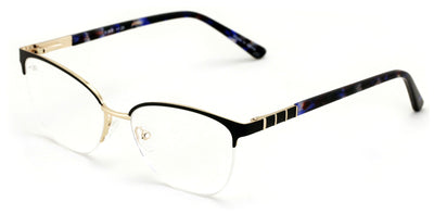 Women's Round Half Rim Optical Frame Reading Glasses - Clear Lens Metal Eyeglass