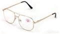 Bifocal Metal Aviator Reading Glasses Big Lens Spring Hinge Square Clear Reader - Vision World