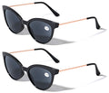 2 Pairs Women Outdoor Reading Sunglasses Full Tinted Reader Glasses Cateye - Vision World