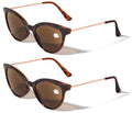 2 Pairs Women Outdoor Reading Sunglasses Full Tinted Reader Glasses Cateye - Vision World