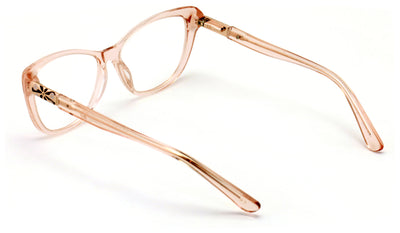 Women Premium Acetate Big Lens Cateye Reading Glasses with Gold Accent - Readers