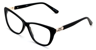 Women Premium Acetate Big Lens Cateye Reading Glasses with Gold Accent - Readers