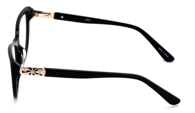 Women Premium Acetate Big Lens Cateye Reading Glasses with Gold Accent - Readers