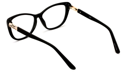 Women Premium Acetate Big Lens Cateye Reading Glasses with Gold Accent - Readers
