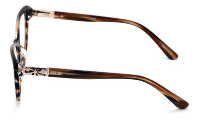 Women Premium Acetate Big Lens Cateye Reading Glasses with Gold Accent - Readers