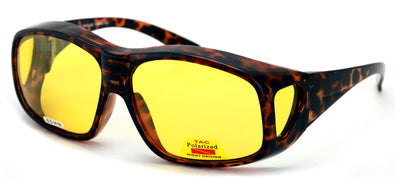 Night Driving Polarized FITOVER Sunglasses Med Large XL - Yellow Lens Anti Glare - Vision World