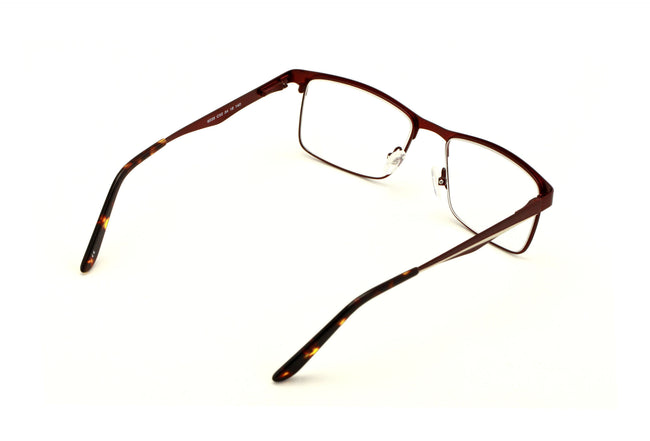 Men Premium Rectangle Stainless Steel Reading Glasses Wide Fitment Metal Reader - Vision World