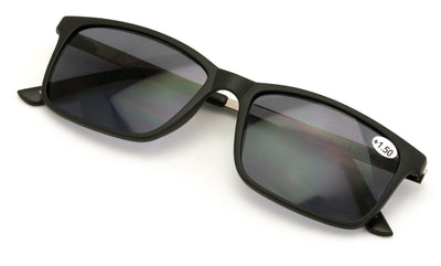 Men Premium TR90 Extended Metal Temple - Large Tinted SunGlasses Reader Reading - Vision World