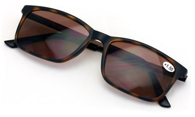 Men Premium TR90 Extended Metal Temple - Large Tinted SunGlasses Reader Reading - Vision World