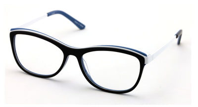 Women Cateye Non-prescription Acetate Eyeglasses Frame Metal Temple Rx'able - Vision World