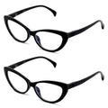 2 Pairs Women Cateye Glasses Reading Readers Anti Blue Light UV Eye Protection