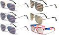 6 Pairs Of USA American Flag Print Sunglasses - Patriotic - Sun Protection