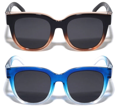 2 Pairs Women Round Polarized Fit Over Fitover Sunglasses Anti-Glare UV
