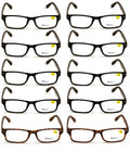 10 Pairs Reading Glasses Blue Light Blocker Black - Computer Anti Fatigue UV - Vision World