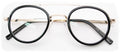 Vintage Inspired Metal Bridge and Temple - Clip-On Look Clear Lens Eye Glasses