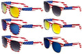 6 Pairs Of USA American Flag Print Sunglasses - Patriotic - Sun Protection