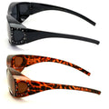 2 Pairs Women Polarized Fit Over Glasses Sunglasses Rhinestone Rectangular Frame - Vision World