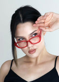 2 Pairs Women Oversize Transparent Reading Glasses - Spring Hinge Reader 7024