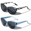 2 Pairs Women Outdoor Reading Sunglasses Oversized - Full Lens Readers Leopard