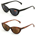 2 Pairs Women Cateye Black Tortoise Reading Sunglasses - Outdoor Cat Eye Readers - Vision World