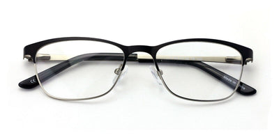 Women Stainless Steel Metal  Non-prescription Eye Glasses Frame Clear Lens Half - Vision World