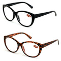 2 Pairs Round Retro Women Reading glasses - Rx Magnified Readers Cateye Vintage