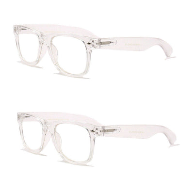 2 Pairs Transparent Neon Classic clear frame reading glasses unisex readers lot