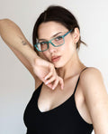 6 Pairs Lightweight Spring Hinge Tile Design Rectangular Reading Glasses - 7014