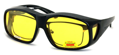 Night Driving Polarized FITOVER Sunglasses Med Large XL - Yellow Lens Anti Glare - Vision World