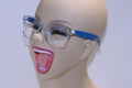 Clear BLUE  Vintage Retro Clear Lens Sun-Glasses Sexy nerd 80's GEEK