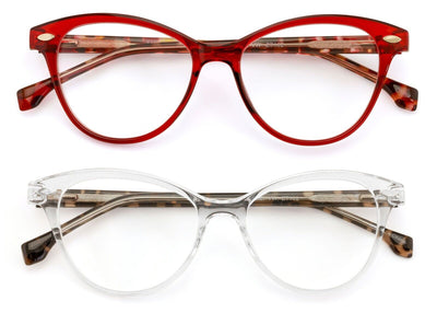 2 Pairs Women 2 Tone Oval Tortoise Temple Optical Frame Fashion Reading Glasses ZT102