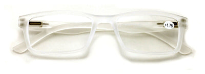 Men Rectangular Readers Soft Matte Reading Glasses Spring Hinge Rubberized Black - Vision World