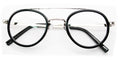 Vintage Inspired Metal Bridge and Temple - Clip-On Look Clear Lens Eye Glasses