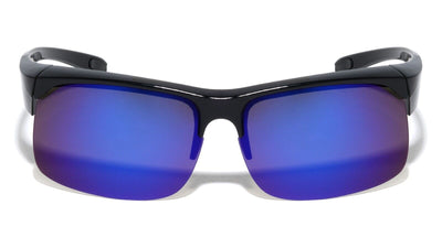 Men Half Rim Polarized Sport FIT OVER Sunglasses Wear Over Prescription Eyeglass