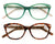 2 Pairs Women Optical Frame Translucent Fashion Reading Glasses Reader ZT105