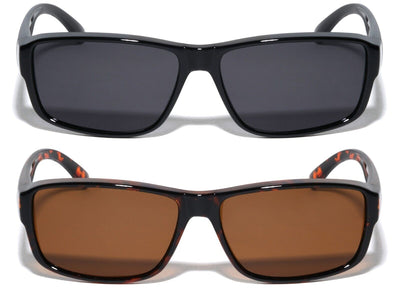 2 Pairs of Rectangular Polarized Fit Over Sunglasses Wear Over Eyeglasses Unisex